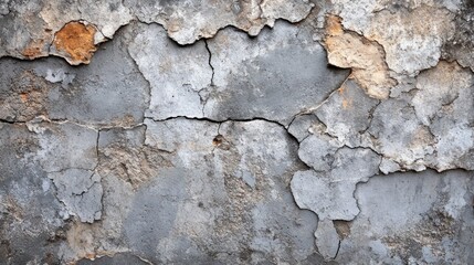 An old cracked wall with peeling plaster and rust marks. Background for grunge style design or apocalyptic scenarios.