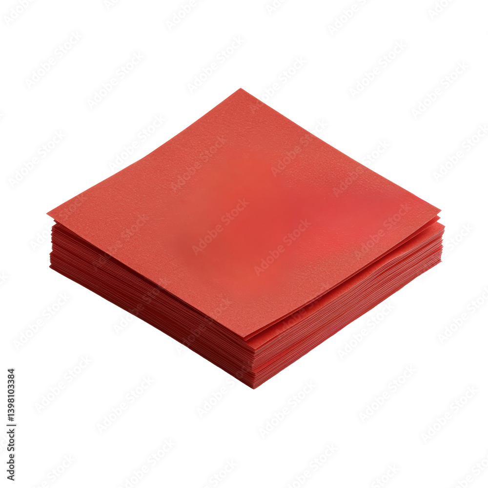 Poster a neatly stacked pile of red napkins displaying a rich color and soft texture ideal for dining and e