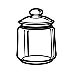Empty Glass Jar Outline Illustration Pantry Storage Container Template Design