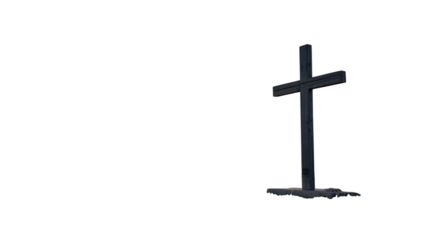 Christian Cross isolated on transparent background, Generative ai.