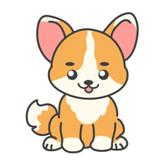 Adorable Dog Cartoon Illustrations. Cute Puppy PNGs