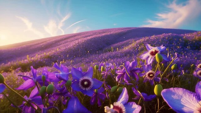 A Field of Purple Passion Flowers