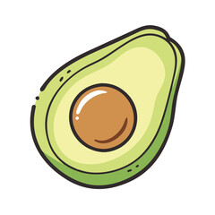 avocado half icon, avocado half vector illustration-simple illustration of avocado half, perfect for avocado half logos and icons