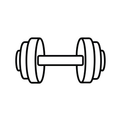 Dumbbell Outline Fitness Icon Vector Illustration For Gym And Workout Design