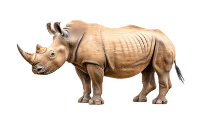 Obraz premium Rhinoceros animal in cutout background wildlife conservation studio setting nature concept