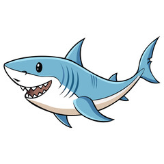 Obraz premium Cute Shark Cartoon Illustration Design