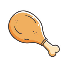 chicken drumstick icon, chicken drumstick vector illustration-simple illustration of chicken drumstick, perfect for chicken drumstick logos and icons