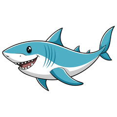 Obraz premium Cute Shark Cartoon Illustration Design