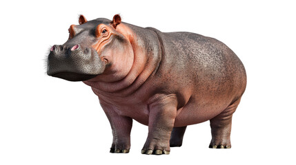 Obraz premium Hippo animal cutout background image nature setting wildlife photography side view vibrant colors