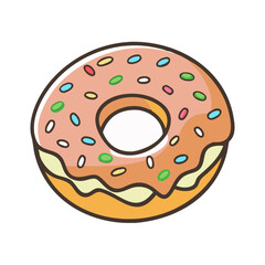 donut with sprinkles icon, donut with sprinkles vector illustration-simple illustration of donut with sprinkles, perfect for donut with sprinkles logos and icons