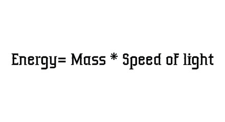 The famous formula  E=mc2 vector calligraphy. Formula expressing the equivalence of mass and energy.