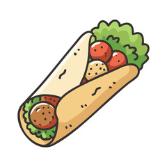 falafel wrap icon, falafel wrap vector illustration-simple illustration of falafel wrap, perfect for falafel wrap logos and icons