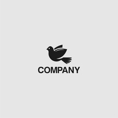 Black Bird Logo on White Background