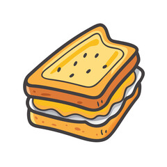 grilled cheese icon, grilled cheese vector illustration-simple illustration of grilled cheese, perfect for grilled cheese logos and icons
