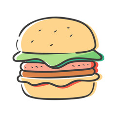 hamburger icon, hamburger vector illustration-simple illustration of hamburger, perfect for hamburger logos and icons