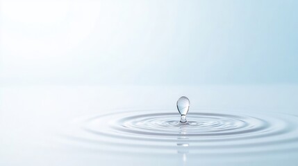 Water drop impact, ripples on a surface
