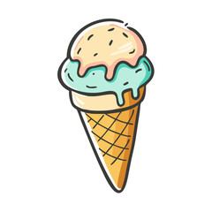 ice cream cone icon, ice cream cone vector illustration-simple illustration of ice cream cone, perfect for ice cream cone logos and icons