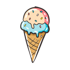 ice cream cone icon, ice cream cone vector illustration-simple illustration of ice cream cone, perfect for ice cream cone logos and icons
