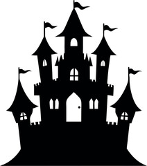 halloween castle vector illustration