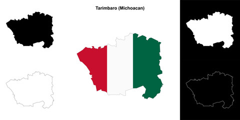Tarimbaro municipality (Michoacan) outline map set