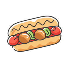 meatball sub icon, meatball sub vector illustration-simple illustration of meatball sub, perfect for meatball sub logos and icons