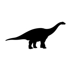 Dinosaur silhouette vector flat illustration on white background.