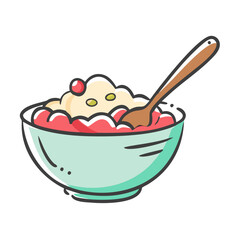 oatmeal bowl icon, oatmeal bowl vector illustration-simple illustration of oatmeal bowl, perfect for oatmeal bowl logos and icons