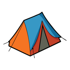 Outdoor Camping Tent Illustration Design