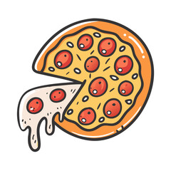 pepperoni pizza icon, pepperoni pizza vector illustration-simple illustration of pepperoni pizza, perfect for pepperoni pizza logos and icons