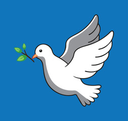 Dove with olive branch vector illustration graphic design