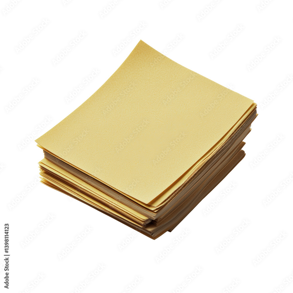 Poster neatly stacked folded yellow napkins ready for use at dining tables adding a bright and cheerful tou