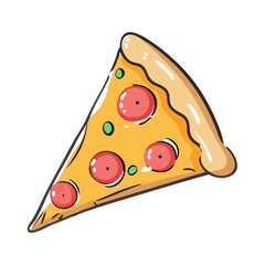 pizza slice icon, pizza slice vector illustration-simple illustration of pizza slice, perfect for pizza slice logos and icons