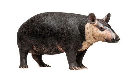 Tapir wildlife in nature cutout background animal portrait forest environment side view conservation concept