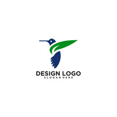 Blue And Green Hummingbird Logo Design