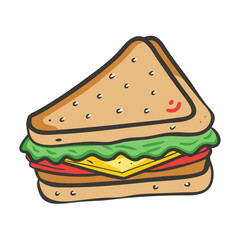 sandwich icon, sandwich vector illustration-simple illustration of sandwich, perfect for sandwich logos and icons