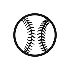 baseball silhouette or black and white isolated on white background