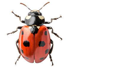 Vibrant ladybug on cutout background nature photography close-up shot detailed insect study