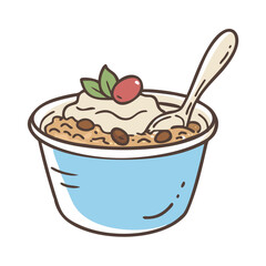 yogurt with granola icon, yogurt with granola vector illustration-simple illustration of yogurt with granola, perfect for yogurt with granola logos and icons