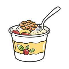yogurt with granola icon, yogurt with granola vector illustration-simple illustration of yogurt with granola, perfect for yogurt with granola logos and icons