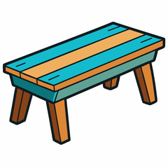 wooden bench isolated on white