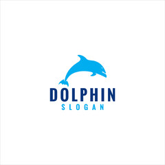 Blue Dolphin Logo Design on White Background