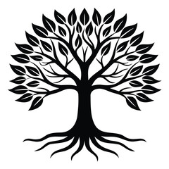 Lone Tree Silhouette Illustration Design