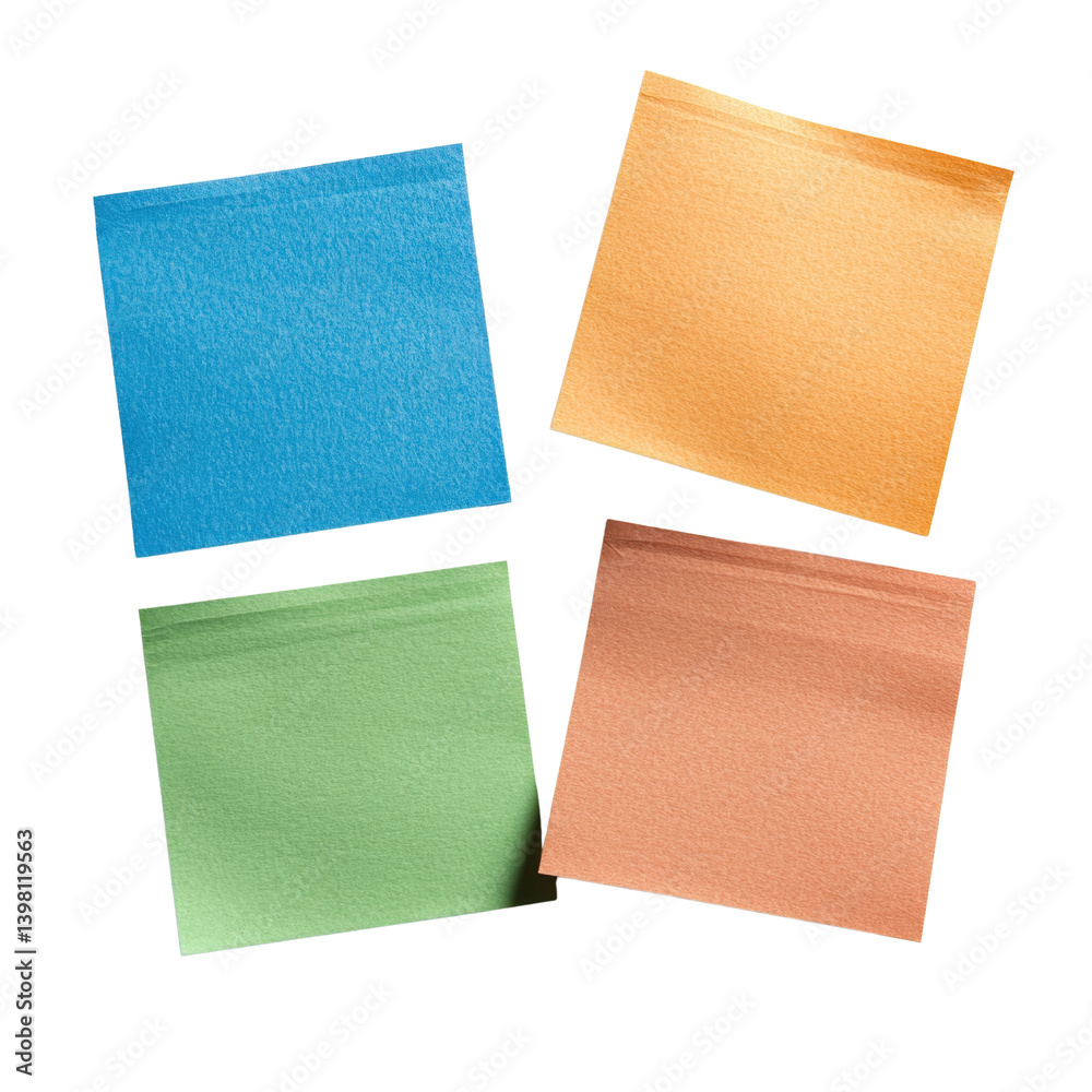 Poster collection of four differently colored papers displayed together to showcase variety in textures and