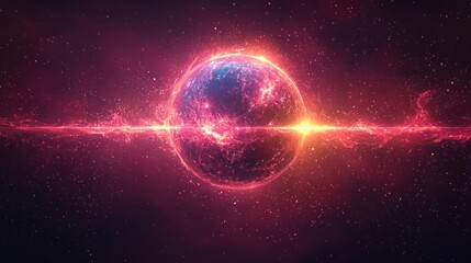 Obraz premium Cosmic Inferno: A Fiery Celestial Body