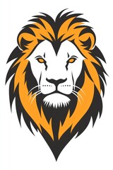 Obraz premium Fierce lion head graphic, safari backdrop, logo design