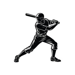 Naklejka premium baseball player silhouette on white background