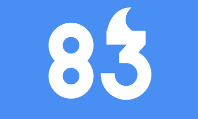 83 Shark logo number modern blue fresh