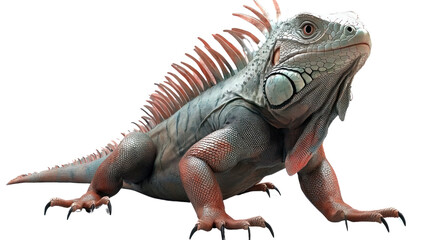 Obraz premium Iguana displaying unique colors wildlife exhibit high-quality cutout background close-up view nature photography