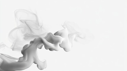 Fototapeta premium Fluid white smoke artistry abstract studio design digital artwork minimalist environment top view