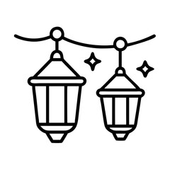 Hanging ramadan lanterns vector illustration for islamic holiday celebration
